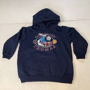 Kid's Changes Thomas The Train All Aboard Thomas Blue Pullover Hoodie Size 7